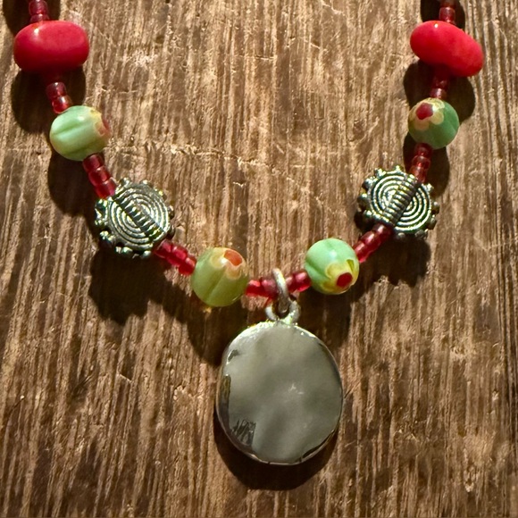 Peace Symbol Beaded Boho Necklace & Earring Set - Picture 4 of 8